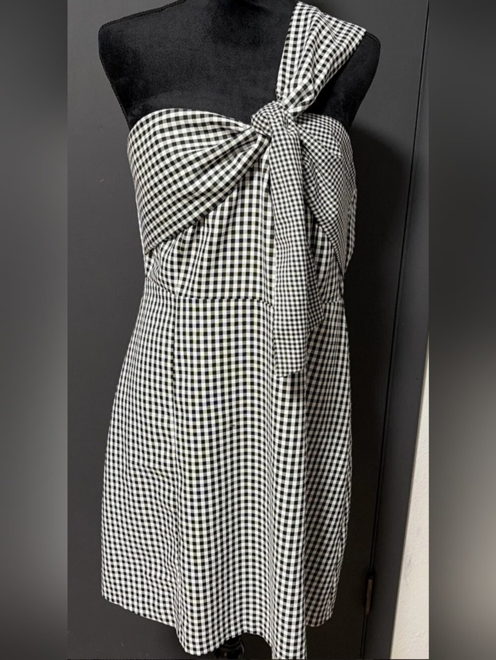 Sam Edelman GINGHAM DRESS/Blk & Wht Checkered - Picture 1 of 1